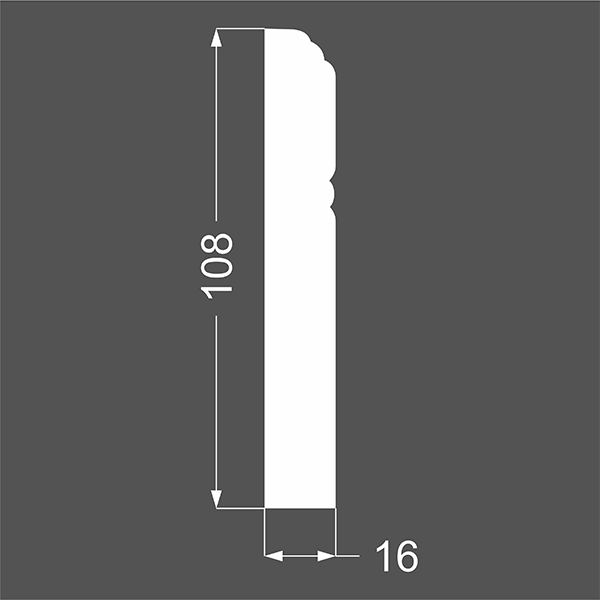 Р 7.108.16 плинтус напольный МДФ грунтованный под покраску Ликорн