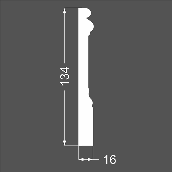 Р 15.134.16 плинтус напольный МДФ грунтованный под покраску Ликорн