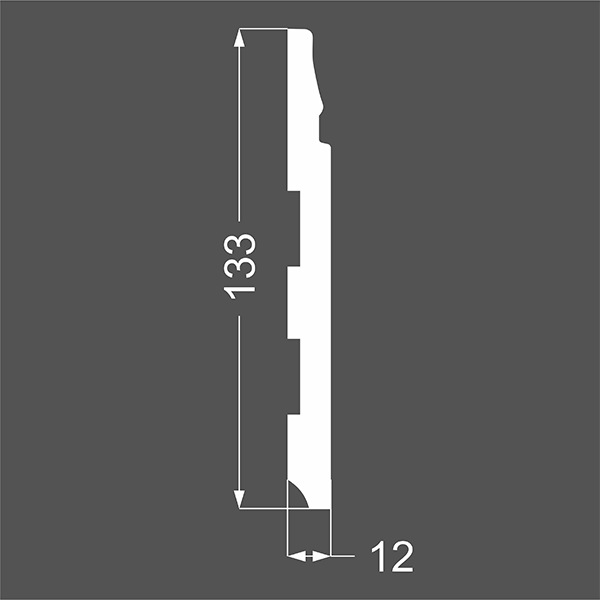 Р 23.133.12 плинтус напольный МДФ грунтованный под покраску Ликорн