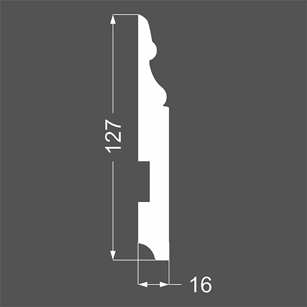 Р 24.127.16 плинтус напольный МДФ грунтованный под покраску Ликорн