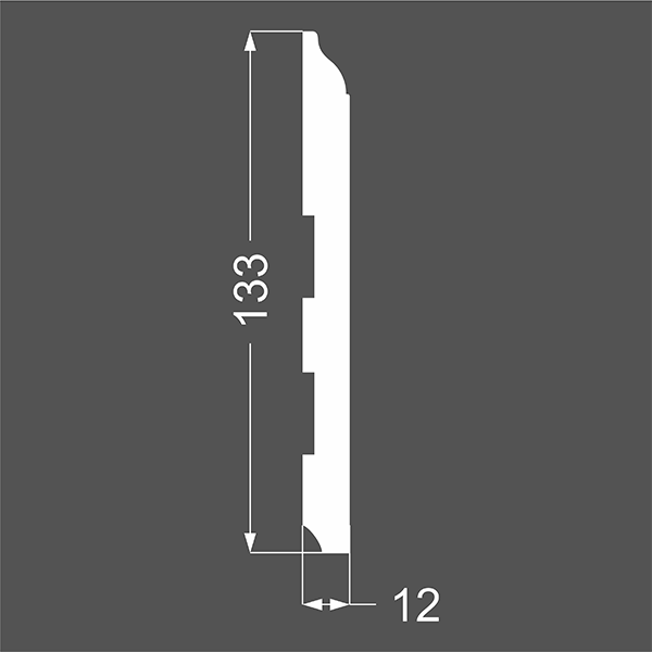 Р 18.133.12 плинтус напольный МДФ грунтованный под покраску Ликорн