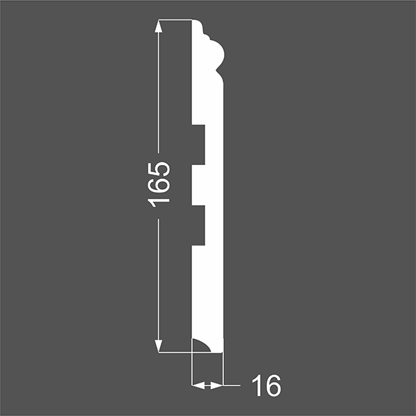 Р 21.165.16 плинтус напольный МДФ грунтованный под покраску Ликорн